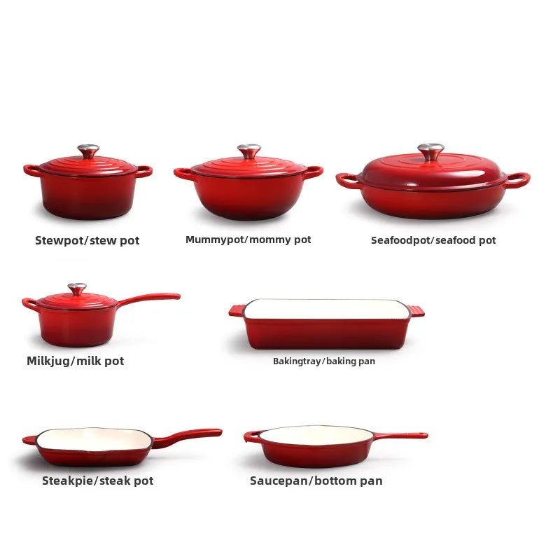 Bộ Nồi Chảo Gang Tráng Men Đa Năng Bền Bỉ