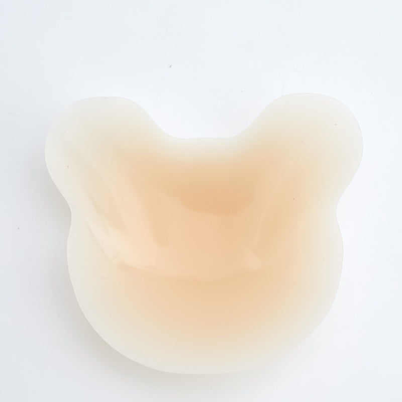 Bán sỉ Miếng dán ngực silicone nâng hình đầu gấu trúc nhỏ dễ thương, mỏng, tàng hình, chống lộ, màu trơn, kèm băng dính mềm mại gợi cảm. - Daisan Mart