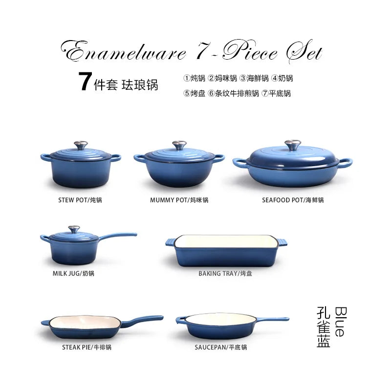 Bộ Nồi Chảo Gang Tráng Men Đa Năng Bền Bỉ