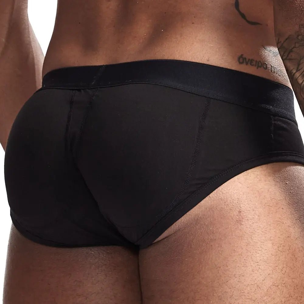 Men's Breathable Cotton Padded Butt Underwear with Removable Pads