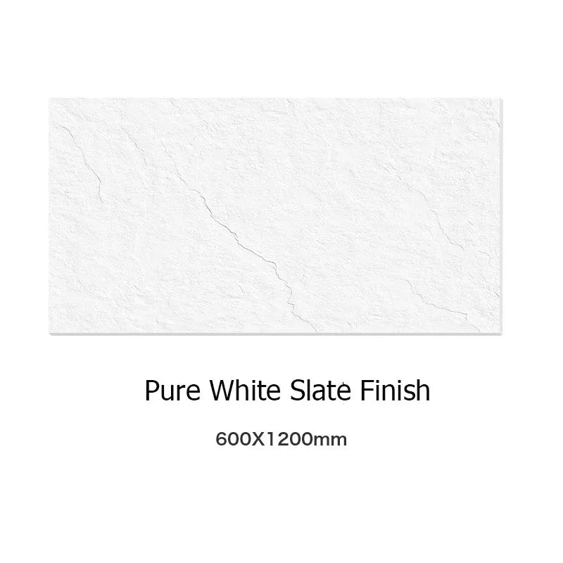 600x600mm/600x1200mm Matt Pure White  Slate Finish and Pure Black Slate Finish Porcelain Tile - Daisan Mart