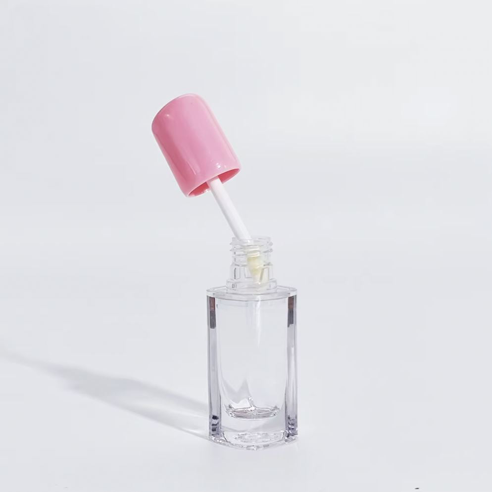 3.5ml Plastic Empty Lip Gloss Tube with Screw Cap, Refillable, Custom Pink, for Lip Care and Cosmetic Storage 