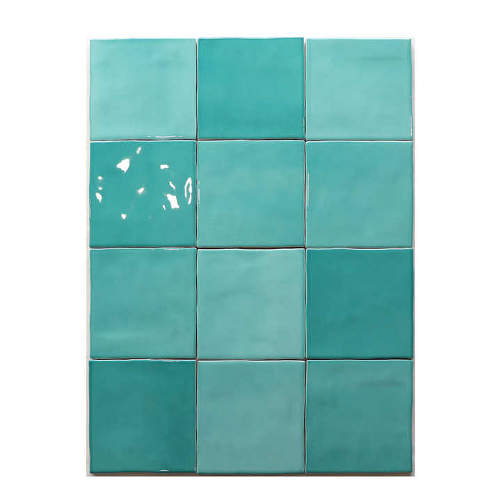 Ocean Blue Rustic Bathroom Wall Tiles 600x600mm Polished Glazed Ceramic Subway Tiles with Glossy Finish for Indoor Use 