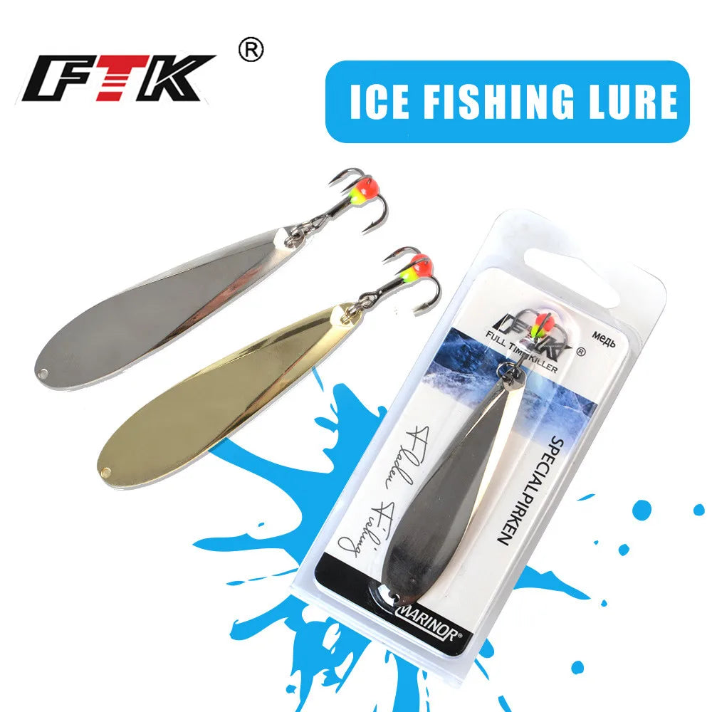 Gold and Silver Vertical Ice Fishing Lure 73mm 12g Sea Bass Mackerel
