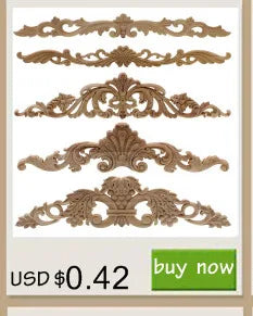 Wood Mouldings Wood Carving Door Onlay Wood Applique Wood Decal Antique Retro Modern Long Leaves Wooden Cabinet Furniture Corner