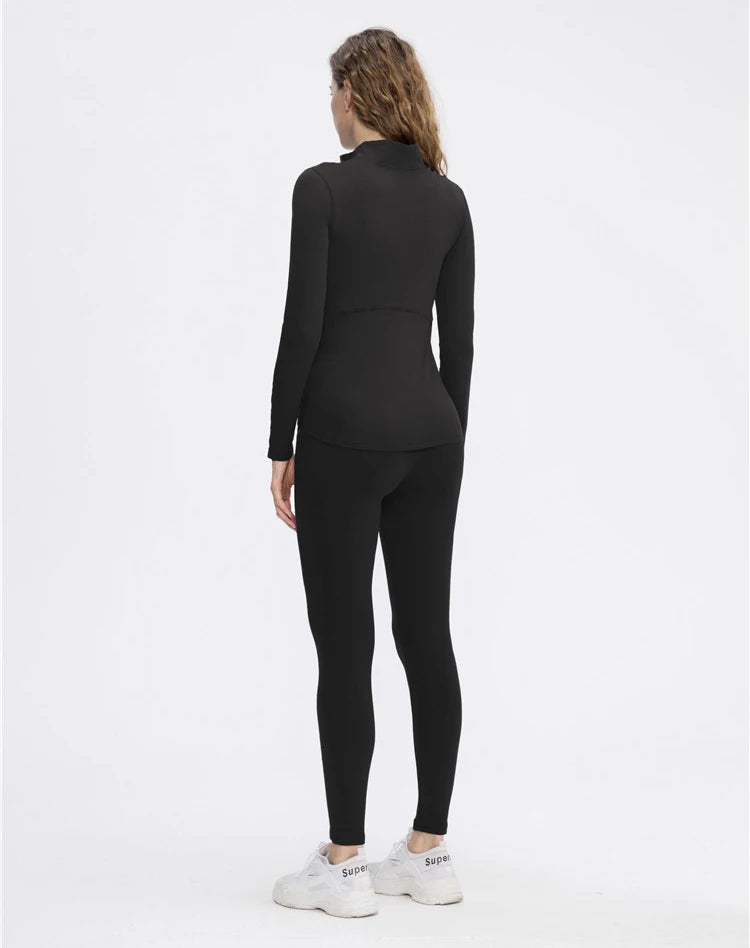 Áo Thun Nữ Giữ Nhiệt Tập Yoga Dài Tay Thoải Mái