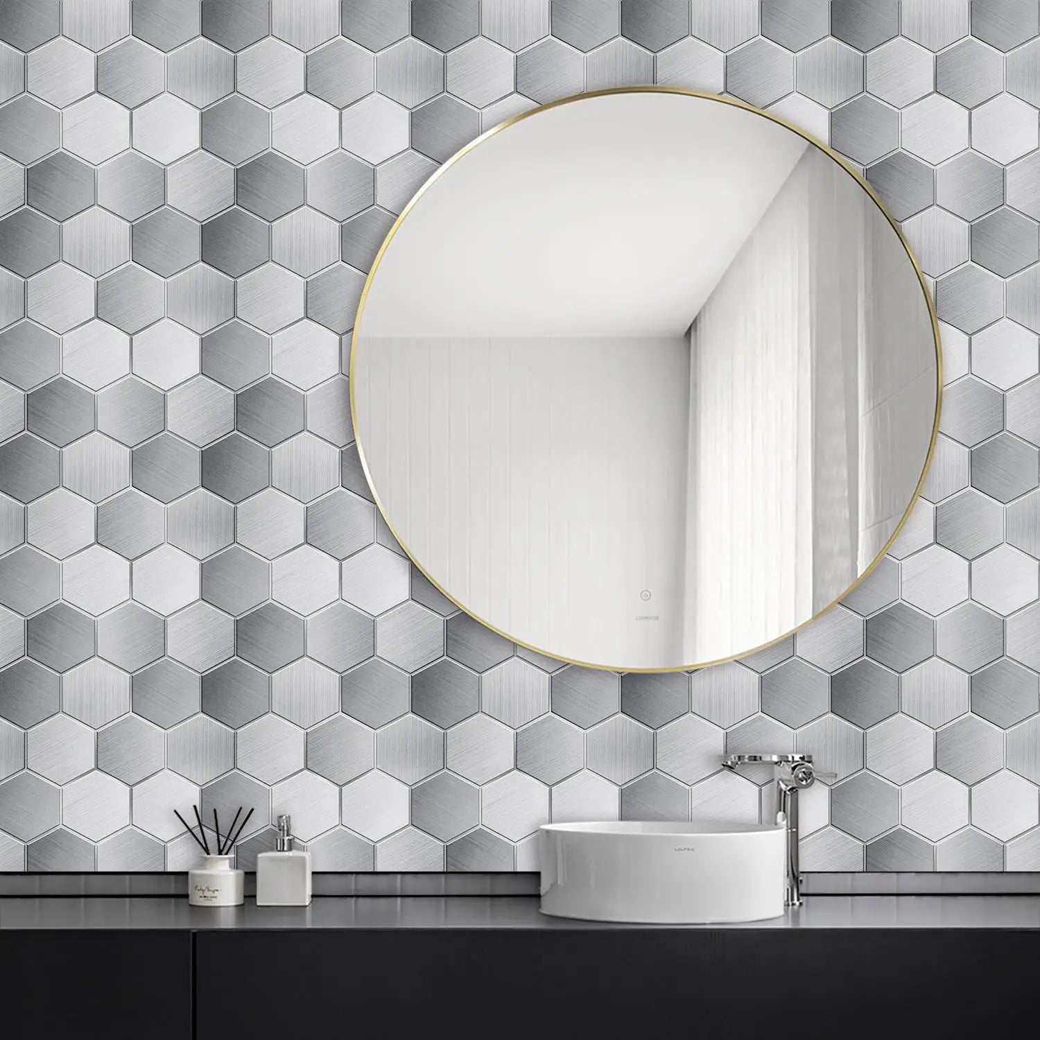 Hexagon Self-Adhesive Mosaic Tiles PVC Peel & Stick Kitchen & Bedroom Backsplash Stylish Decorative Stickers Made in China - Daisan Mart