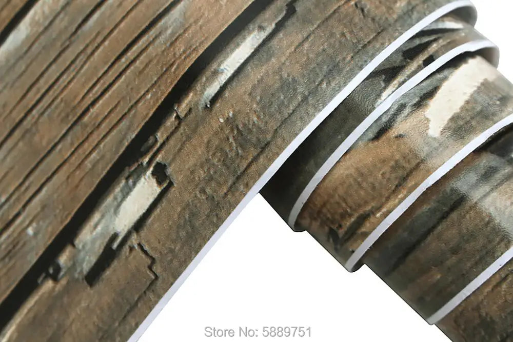 Retro Faux Wood Grain Peel And Stick Wallpaper Self-adhesive Wood Plank Wallpaper Roll Removable Vinyl Wall Covering For Restaur