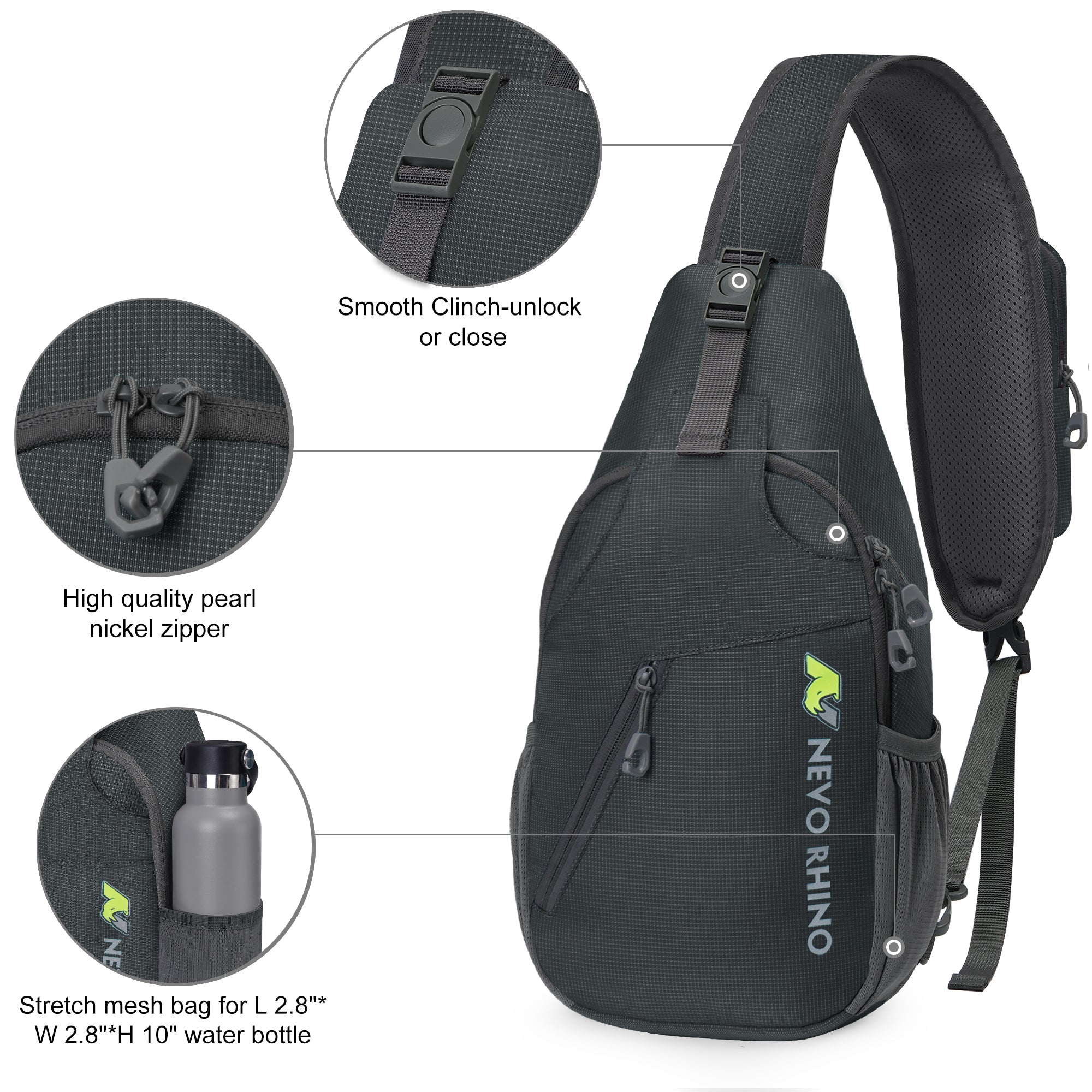 Túi Đeo Chéo/Đeo Ngực Xe Máy Nam Polyester Hàng Xuất Xưởng, Phong Cách Thời Trang, Có Ngăn Đựng Cốc Nước & Điện Thoại