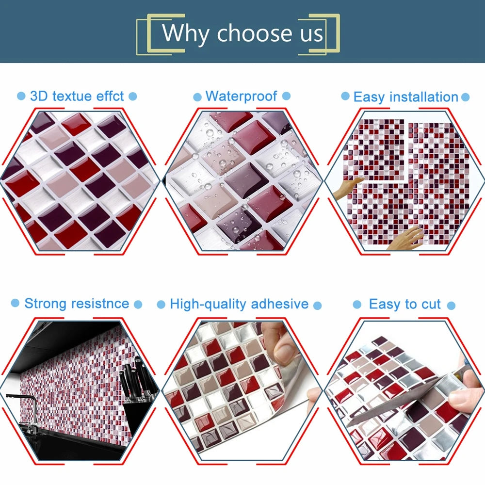 Vividtiles Big Size Self Adhesive Wallpaper Waterproof Kitchen DIY Wall Sticker