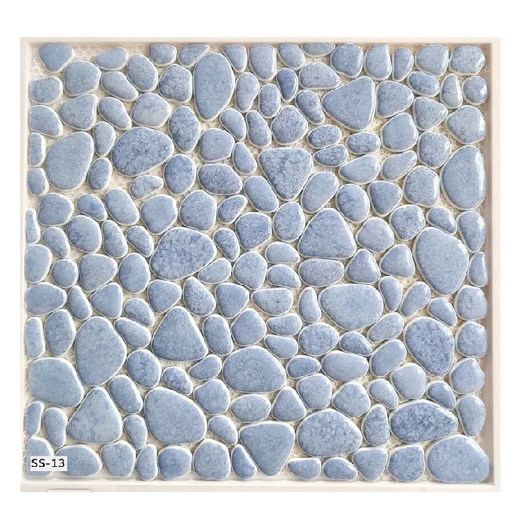 Factory Supply Bathroom Wall Tiles  Mixed Color Pebble Art Mural Wall Tiles Glass Mosaic SS-01 - Daisan Mart