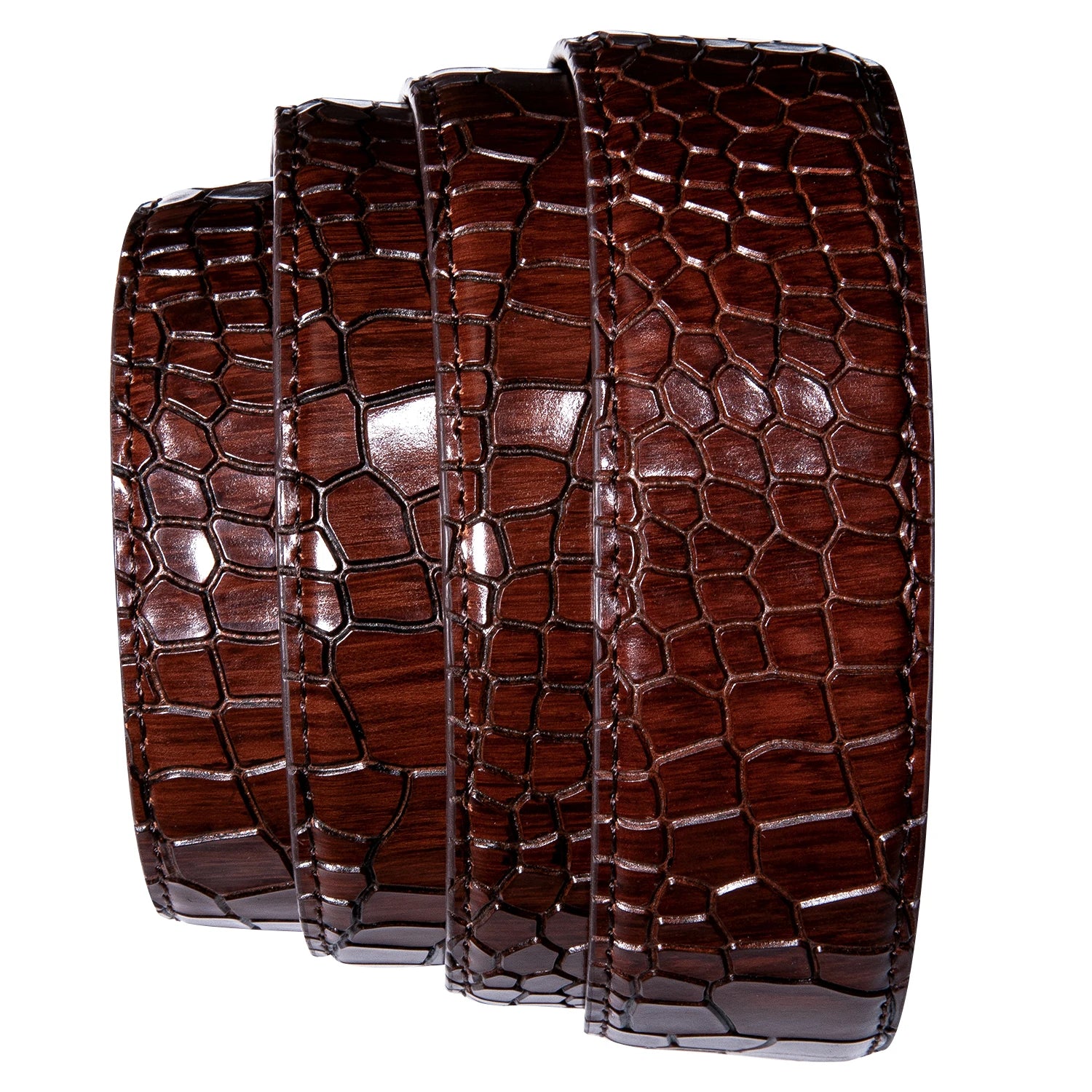 Thắt Lưng Da Bò 3.5cm Cao Cấp Không Khoá Màu Đỏ Xanh