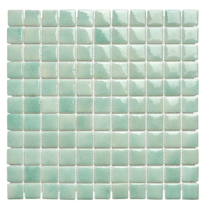 Modern luxury light green square colorful swimming pool wall tiles 4mm thick used to decorate villa walls 