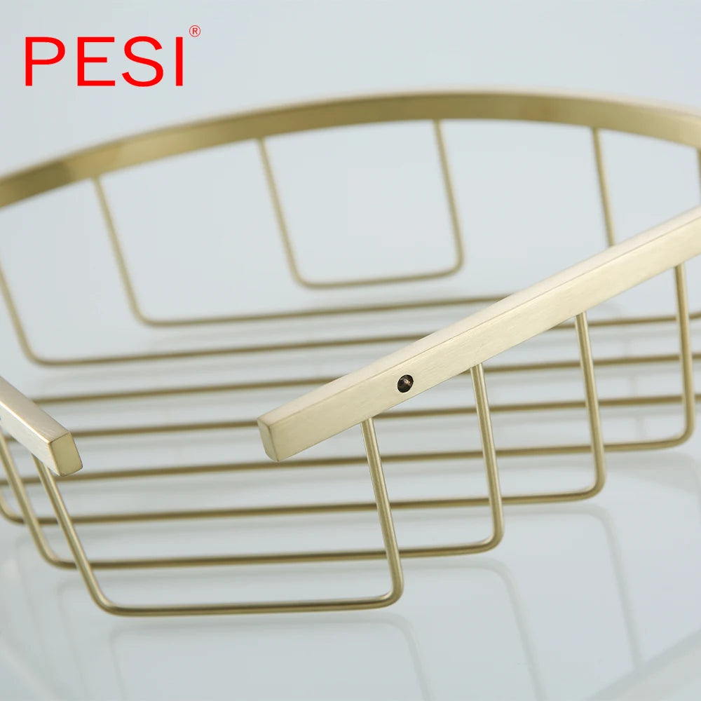 Bathroom Shelf Black Stainless Steel Single Bathroom Shelves Shower Storage Rack Wall Mounted Corner Basket Shampoo Shelf. - Daisan Mart