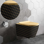 Luxury bathroom wall mounted ceramic toilet set 
