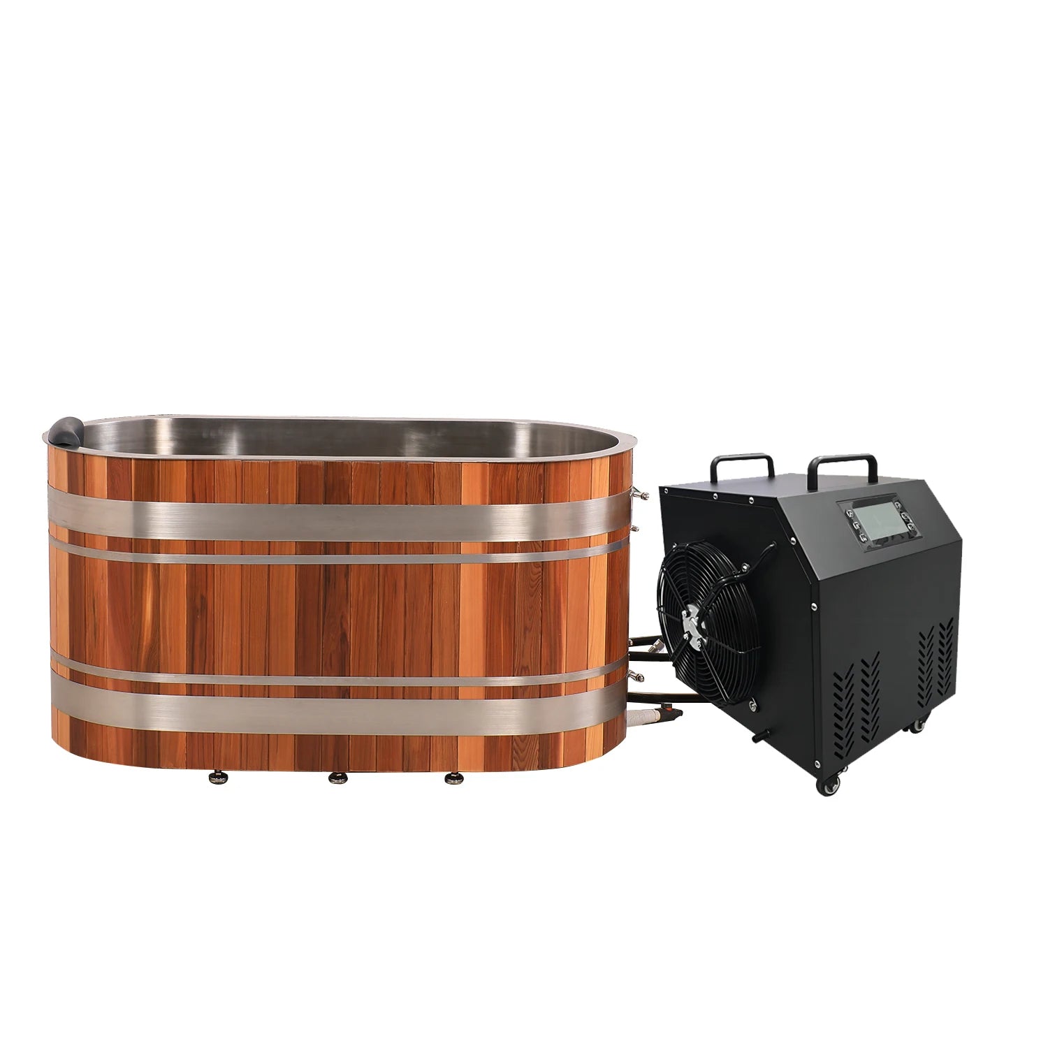 Modern Design Portable Ice Bath Tub 1 Person Wooden Cold Plunge Ice Bath with Chiller