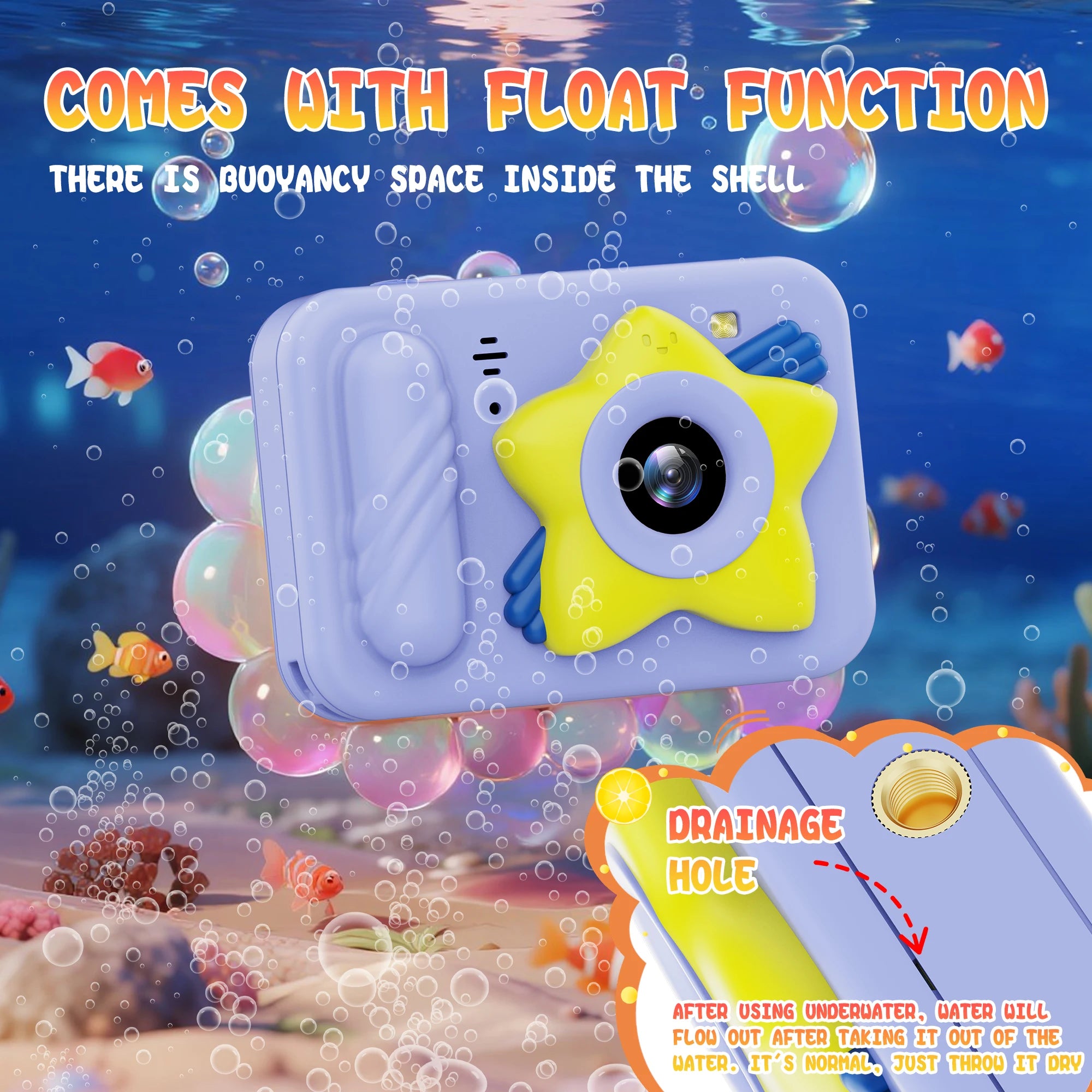 IP68 Waterproof Multi-Mode HD 1080P Camera for Kids