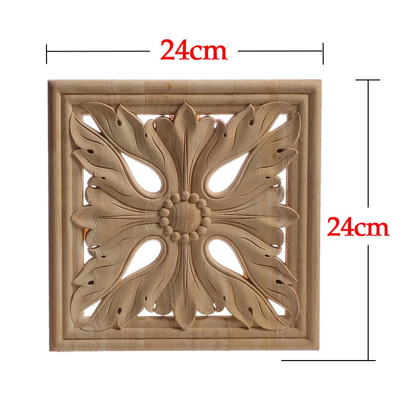 Wood Mouldings Wood Carving Door Onlay Wood Applique Wood Decal Antique Retro Modern Long Leaves Wooden Cabinet Furniture Corner
