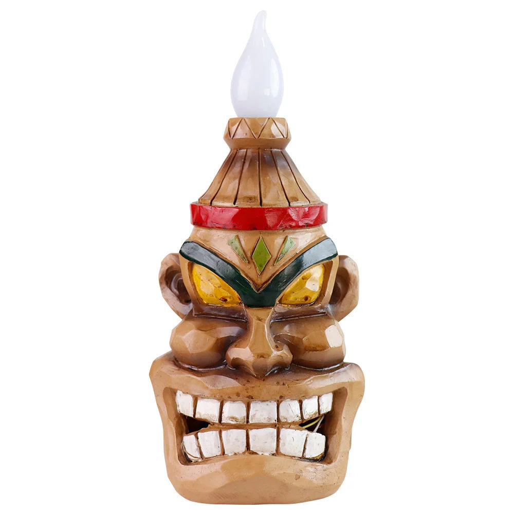 LED Anime Tiki Mask Statue Garden Decoration