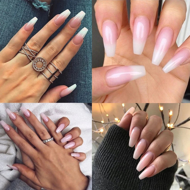 MSHARE 250g Fiber Gel Nail Extension Fiberglass Gel Clear White Pink - Daisan Mart