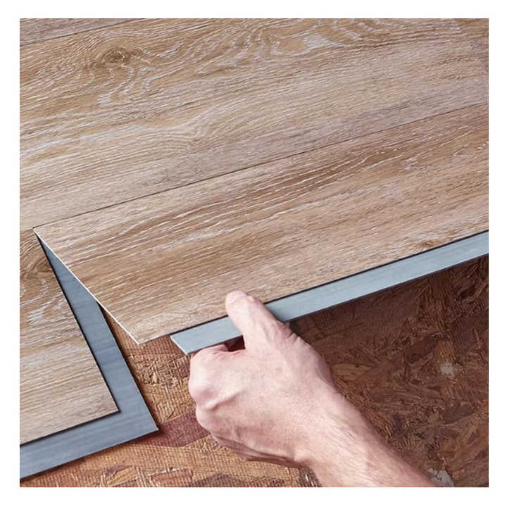 Spc wood grain plastic flooring 5mm + 0.3mm high gloss herringbone hard core, Click Lock wood grain plastic flooring 
