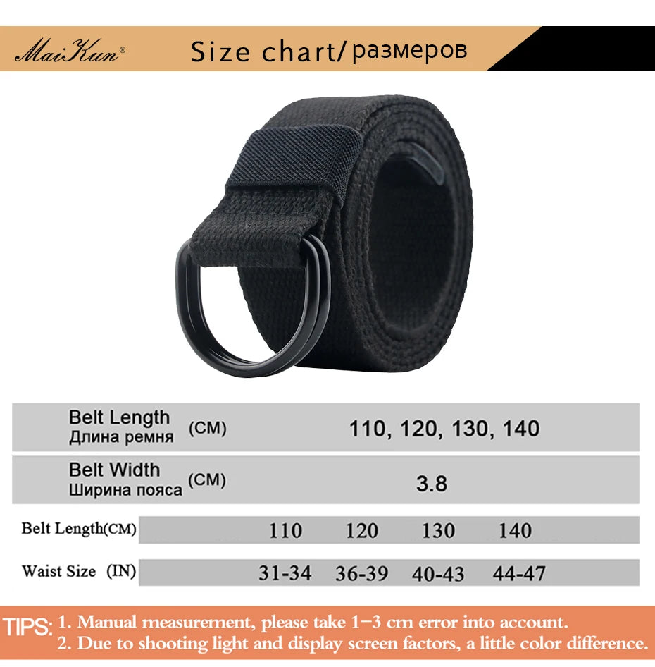 Maikun Unisex Double D-Buckle Canvas Belt