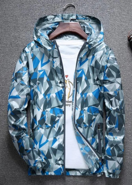 Unisex Camouflage Raincoat Windproof, Anti-UV, Outdoor