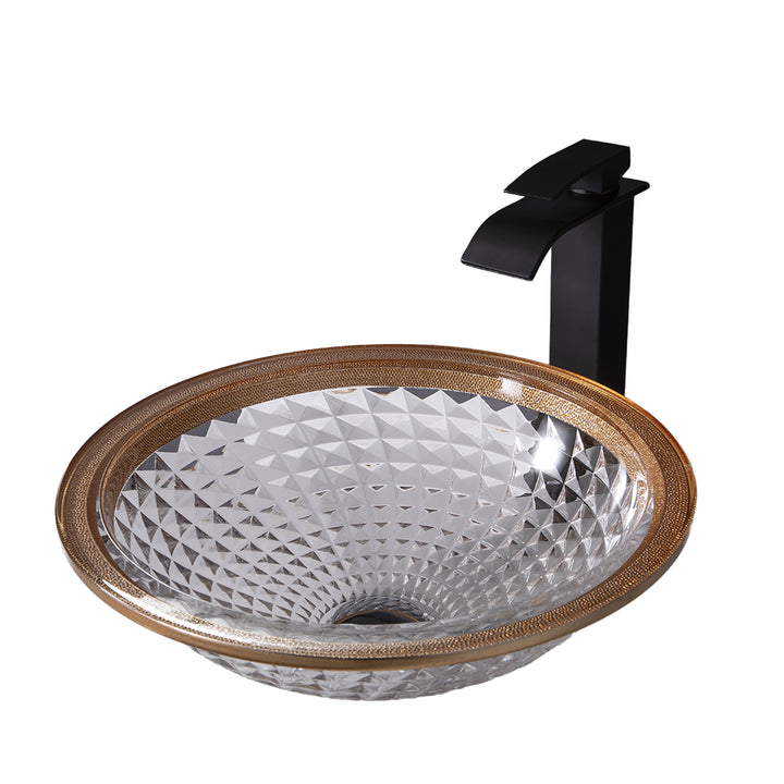 Modern minimalist crystal wash basin for hotel bathroom, wash basin, family bathroom cabinet, glass wash basin 