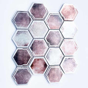 GAHEX7314 Modern style purple red hexagonal aluminum mosaic wall tiles for interior decoration of kitchen, bathroom, living room 