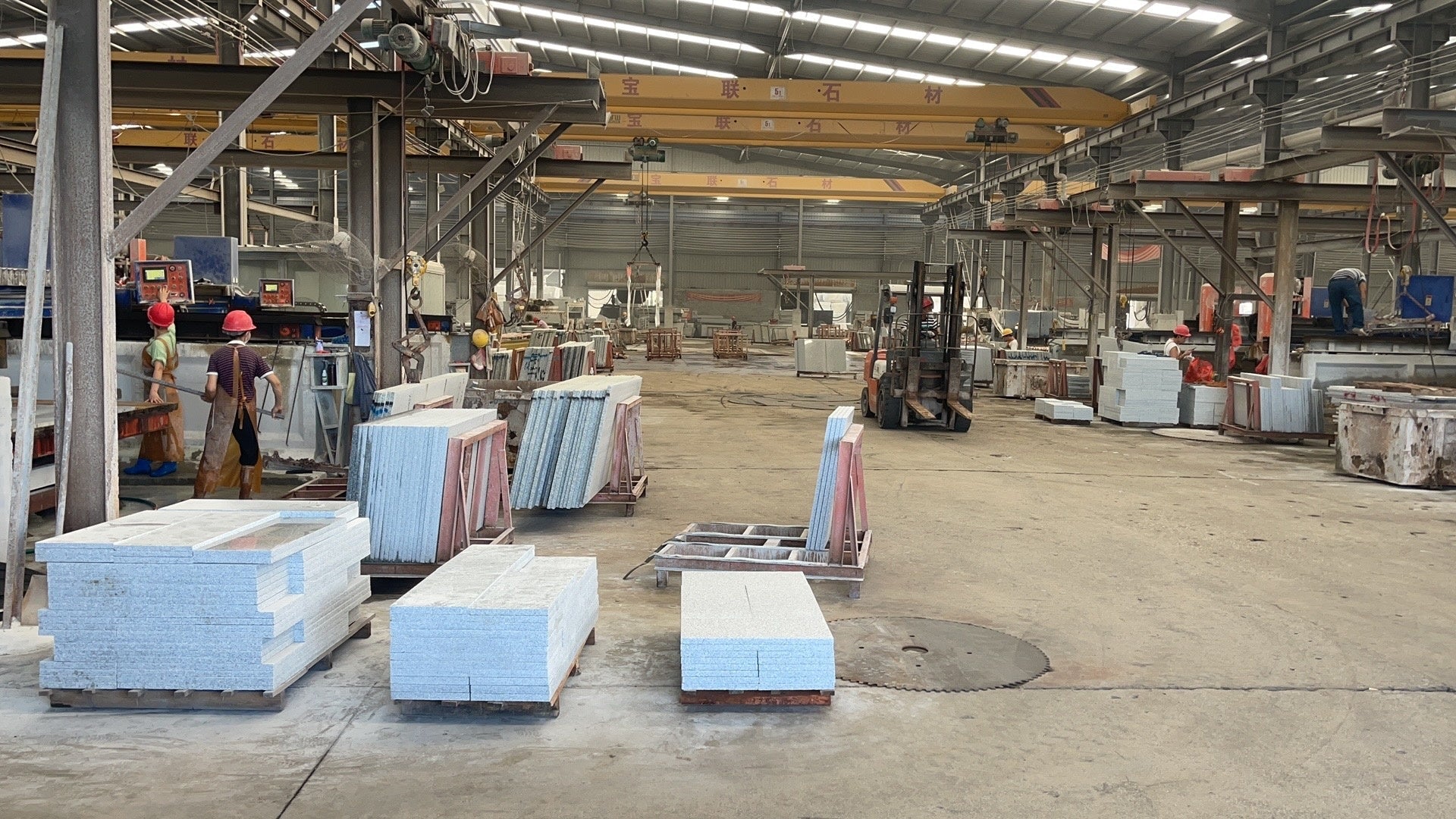 Multi-purpose glazed granite panels for children's areas 