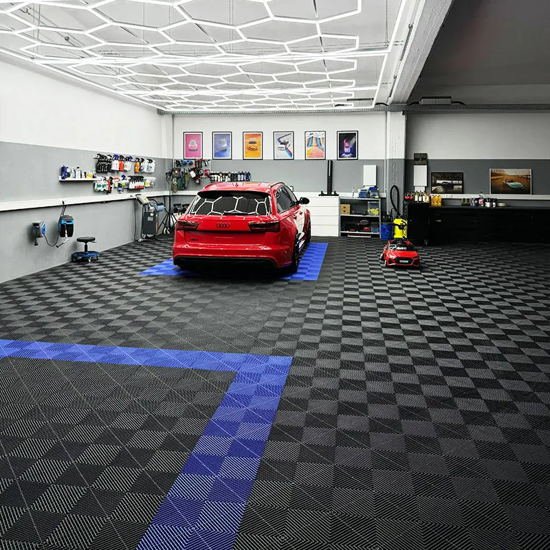 Modular Vented Floor Tiles for Garage Workshop - Anti-Slip Surface, Quick Drain Design - Daisan Mart