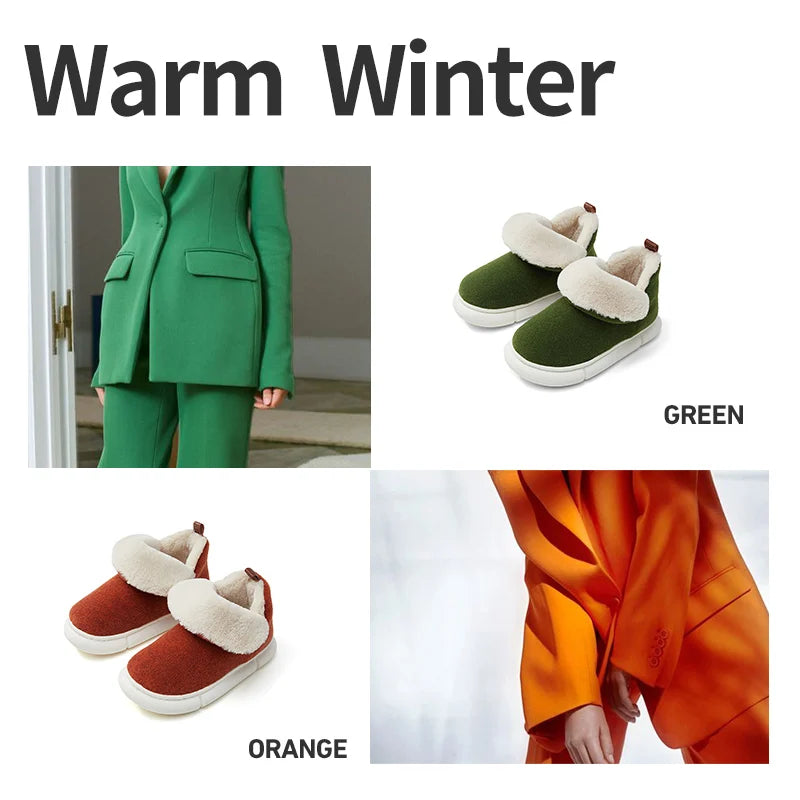 Warm Women's Cotton Boots 2026 - High-Soled Felt Flats