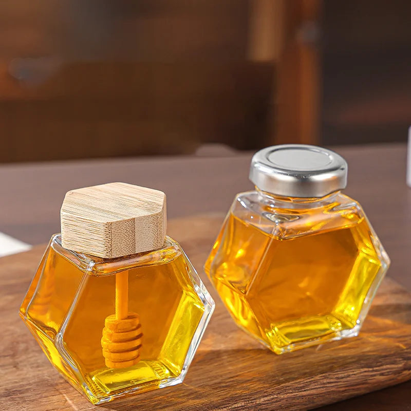 Mật Ong Lục Giác Kèm Muỗng Gỗ & Nắp Bần Sang Trọng