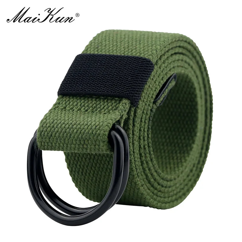 Maikun Unisex Double D-Buckle Canvas Belt