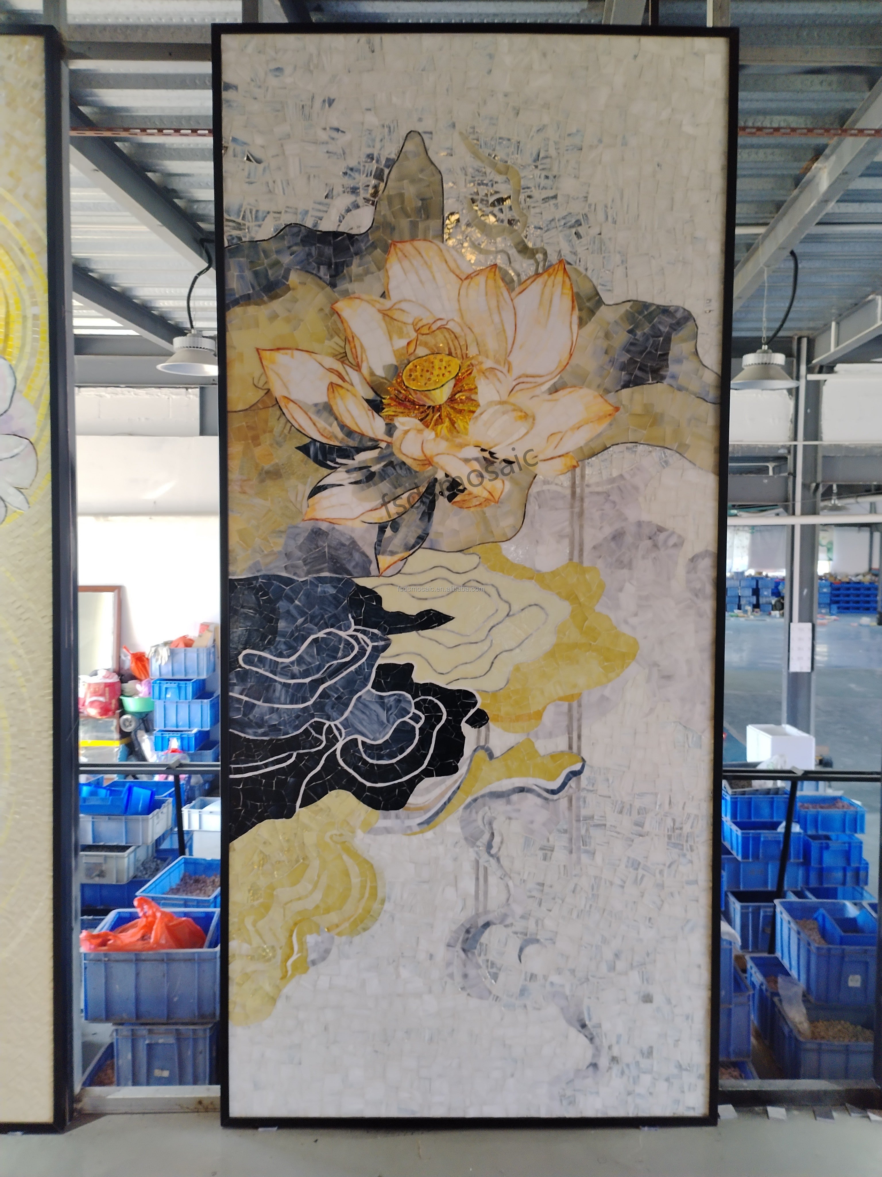 Modern jellyfish art glass painting