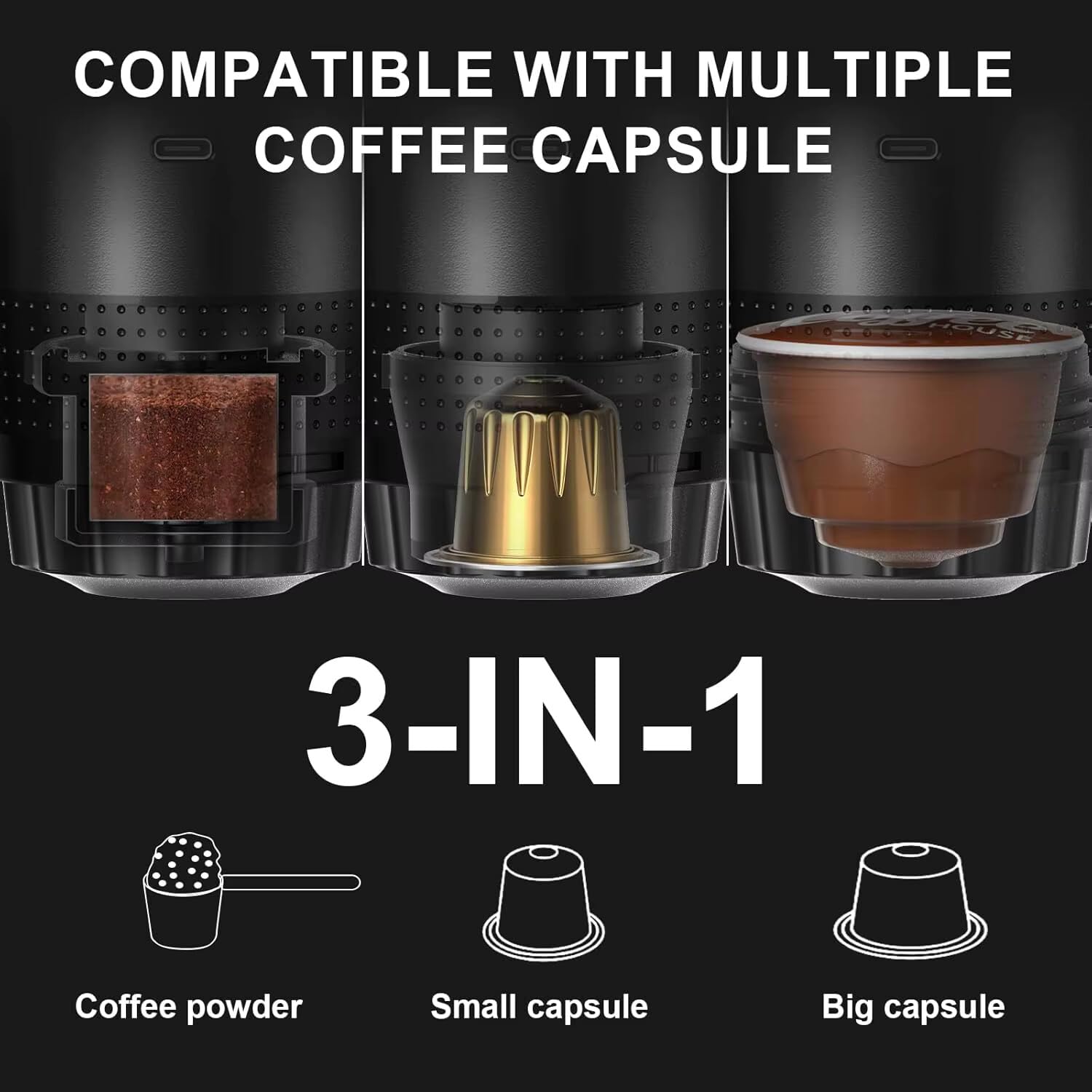 Máy pha cà phê viên nén cầm tay Máy pha Espresso điện Dùng cho khách sạn Máy pha cà phê đun nước nóng Tương thích với viên nén - Daisan Mart