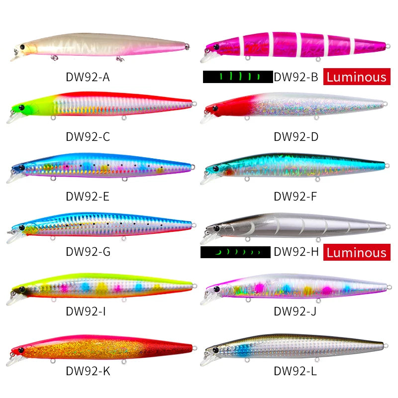 TSURINOYA 140mm 26g DW92 Sinking Minnow Saltwater Freshwater Black Bass Pike Bait Long Casting Sinker Weight Jerkbait Wobblers