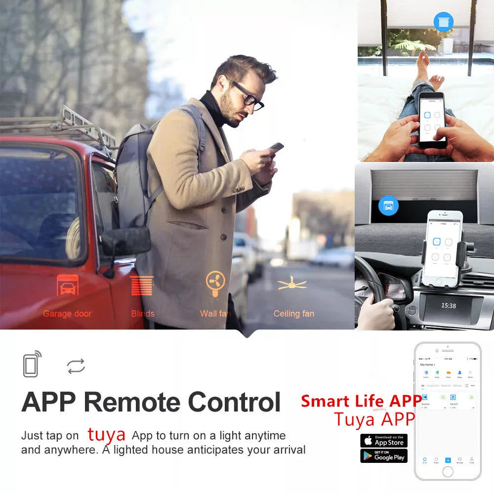 Smart WIFI RF 4CH Tuya 220V 10A 433MHz Switch