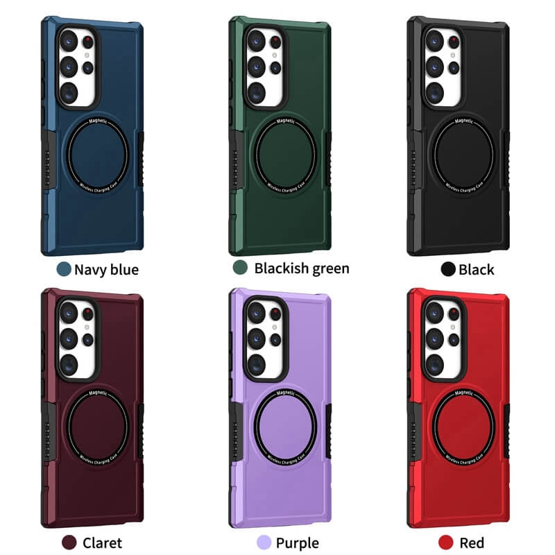 Wholesale High Quality TPU Magnetic Armor Shockproof Wireless Charging Phone Case For Samsung S23 Ultra 