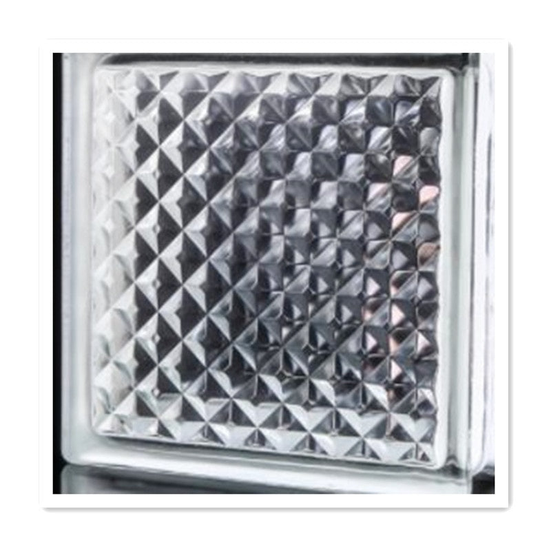 Khối kính rỗng song song màu xám xanh hồng đục sóng biển trong suốt 80.0mm dùng trang trí nhà cửa và xây tường kính