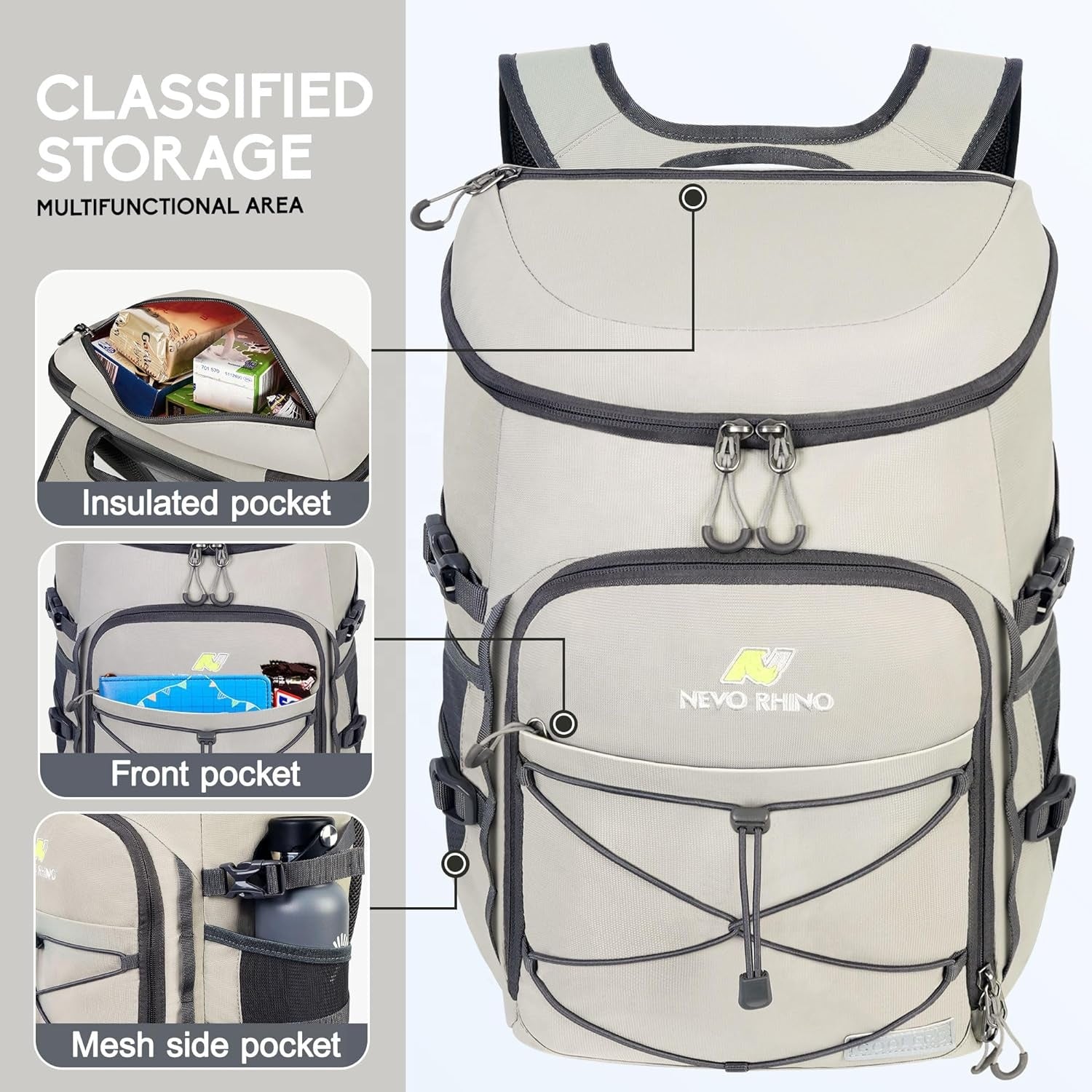 Wholesale 35L Large Capacity Nylon Cooler Backpack, CE Certified, Holds 30 Cans of Beverages 