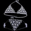 Rhinestones Body Chain Suit Bikini Bra Chain Heart Underwear Party Belly Waist Chains Body Jewelry Accessories for Women