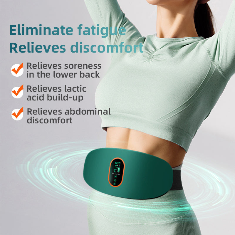 Wireless heating waist shaping belt with built-in abdominal massage and lumbar support to slim the belly 