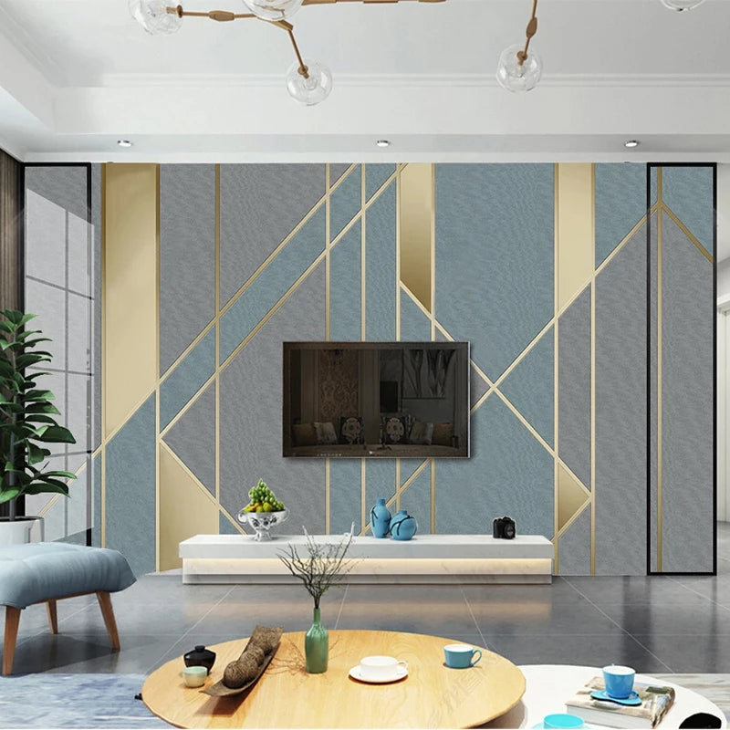 Custom 3D Wall Mural Modern Simple Geometric Line Photo Wallpaper Living Room TV Sofa Bedroom Wall Painting Papel De Parede 3 D