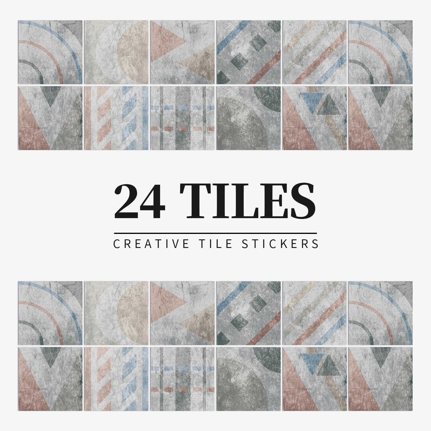 24pcs/set Light Color Tiles Sticker Wall Stickers Kitchen Bathroom Home Renovation Wallpaper Waterproof Self-adhesive Wall Decal