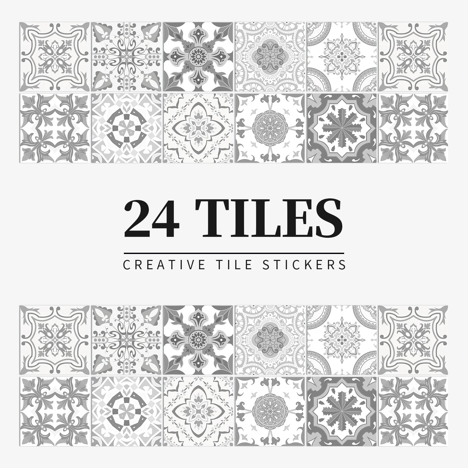 24pcs/set Light Color Tiles Sticker Wall Stickers Kitchen Bathroom Home Renovation Wallpaper Waterproof Self-adhesive Wall Decal