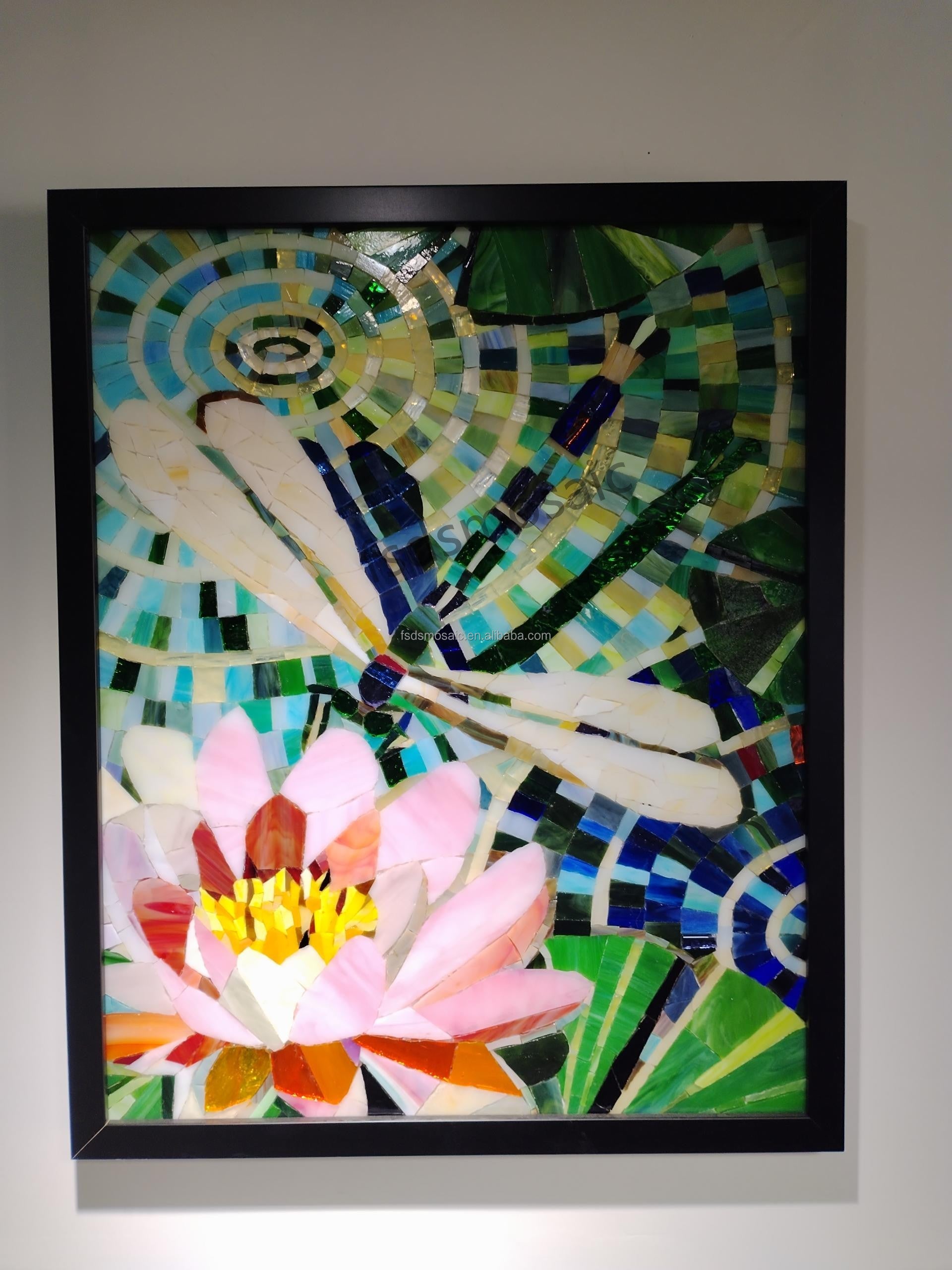 Modern jellyfish art glass painting