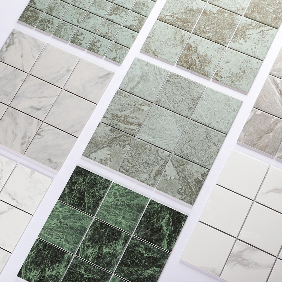 Blue swimming pool tiles Sukabumi 4x4 factory price Bluwhale 