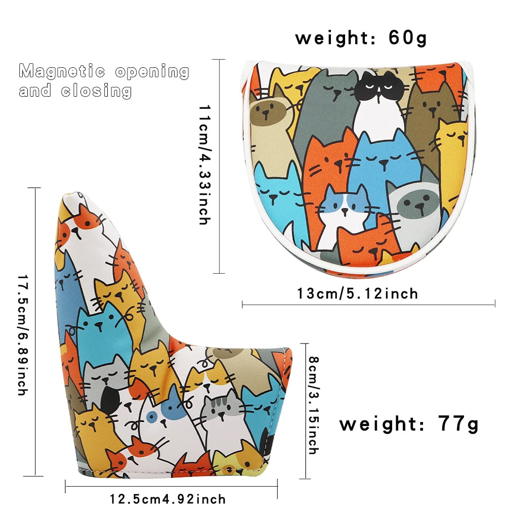 Custom Golf Club Cover Logo, Magnetic Clasp, Graffiti Style