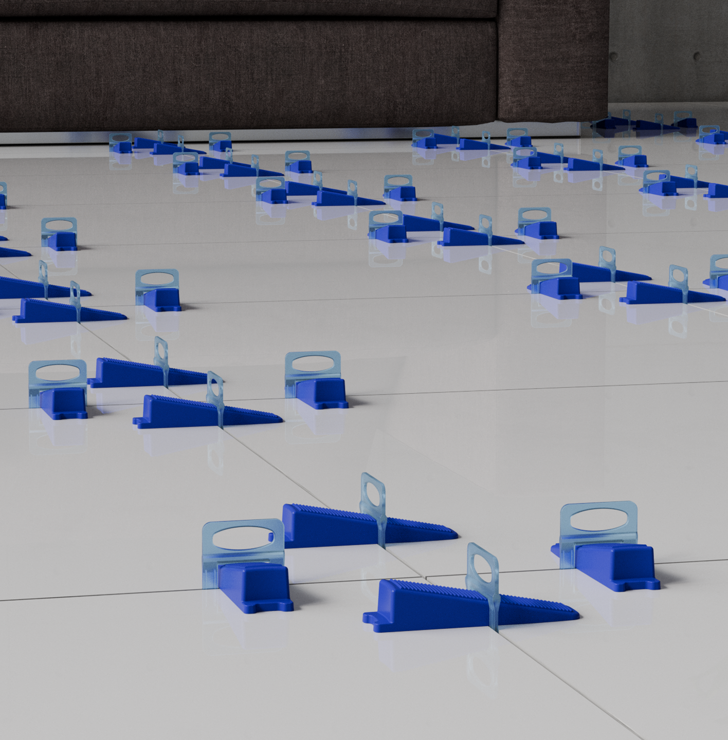 Professional tile leveling system for flooring with wedges 